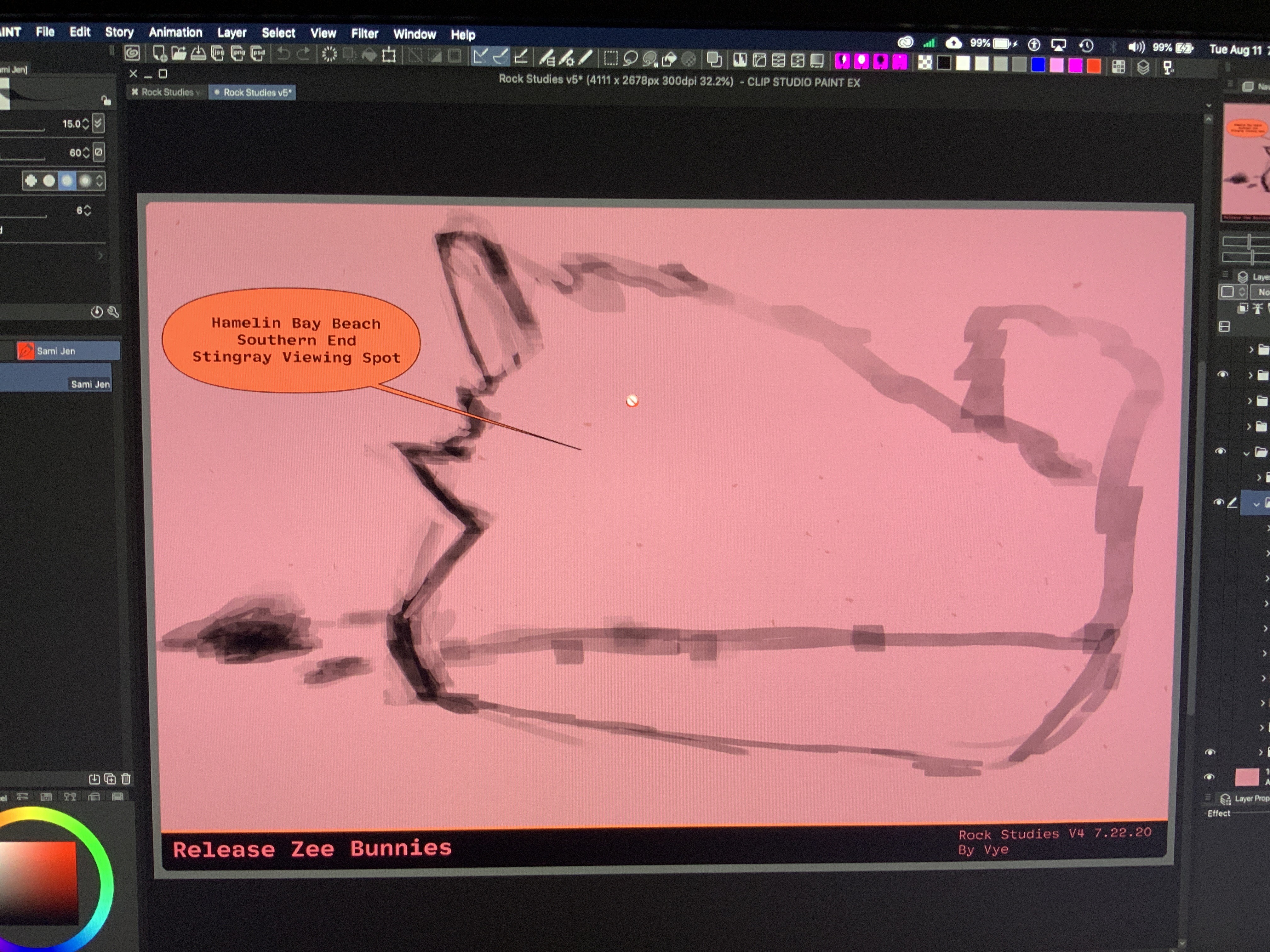 drawing plan 33 - Hamelin Bay Beach Southern End Stingray Viewing Spot