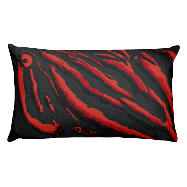 Red Rectangular Pillow with Cover Back Community Art Store