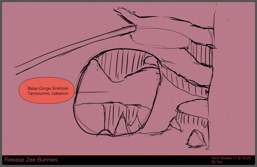 drawing plan 43 Balaa Gorge Sinkhole Tannourine, Lebanon