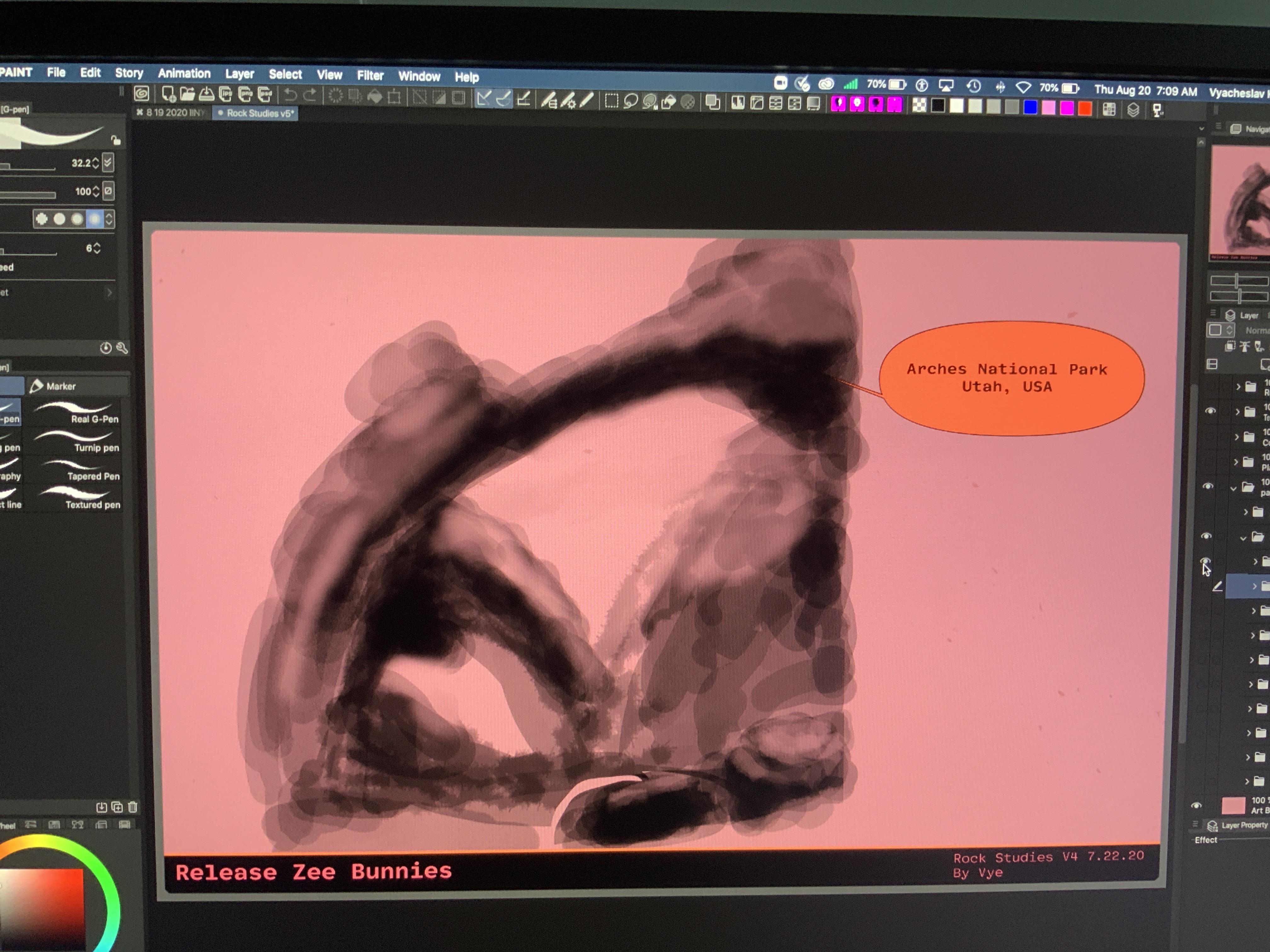 Arches National Park Utah, USA drawing plan 42