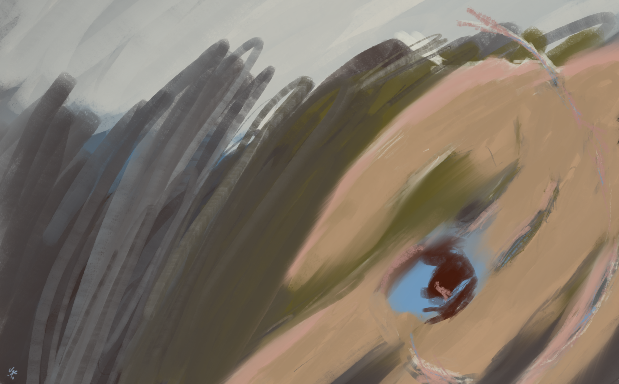 Humanoid In Grass fields Rothko Abstract Painting Contest