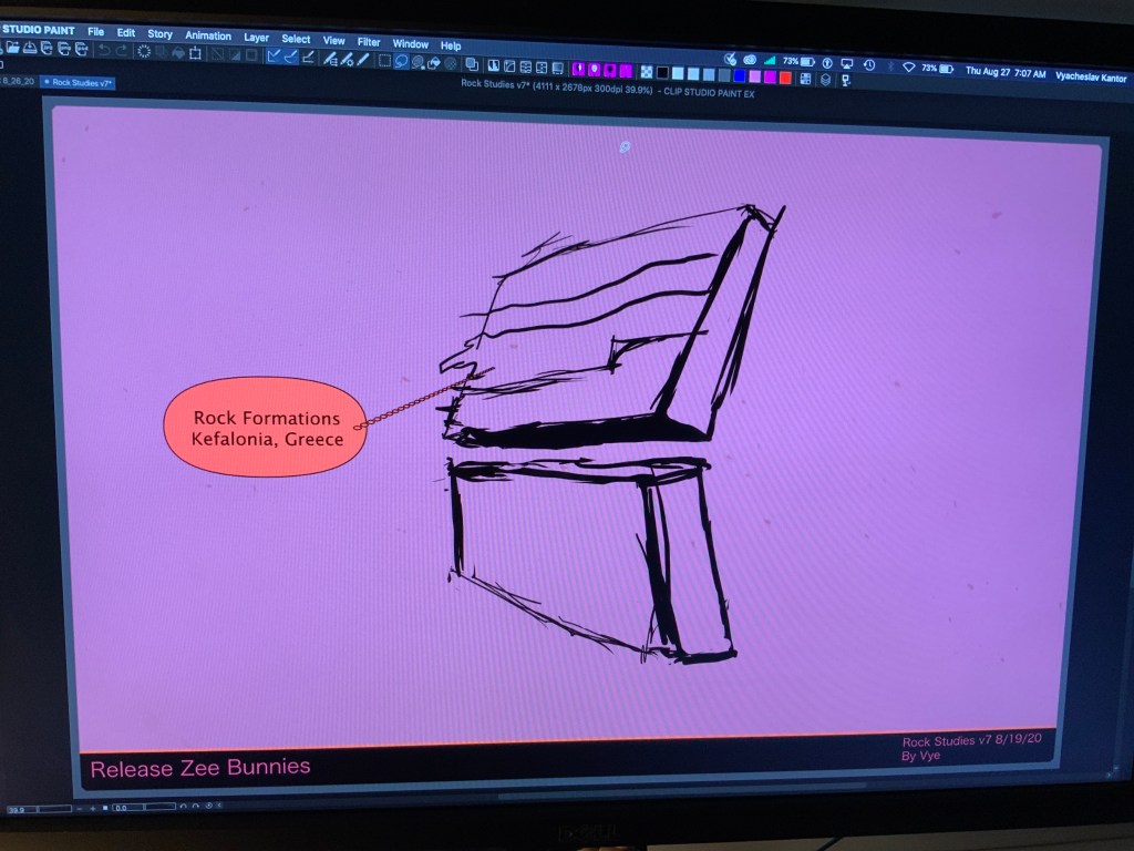 Drawing plan 49 Rock Formation Kefalonia, Greece