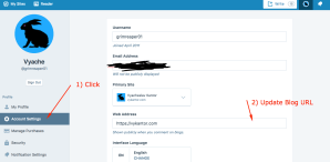 Account Setting WordPress