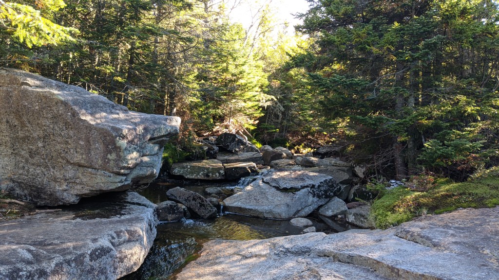 Back Side Angel of Indian Falls Rock Formations near Mt Marcy Falls