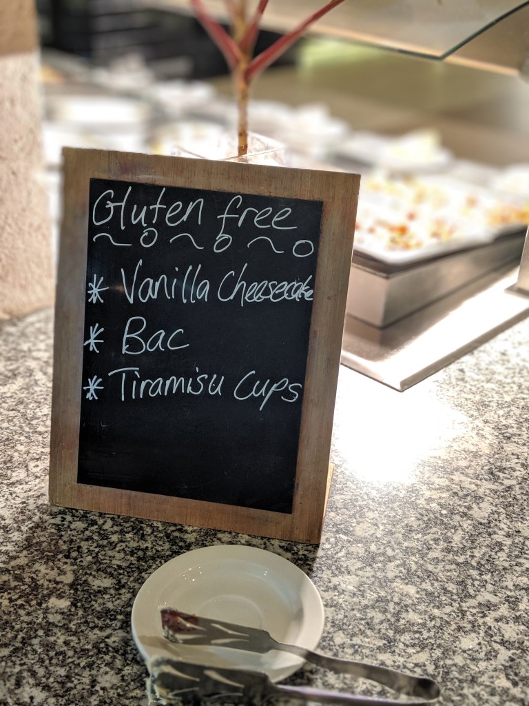 Vanilla Cheese Cake, Bac and Tiramisu Cups Sign at St Lucia