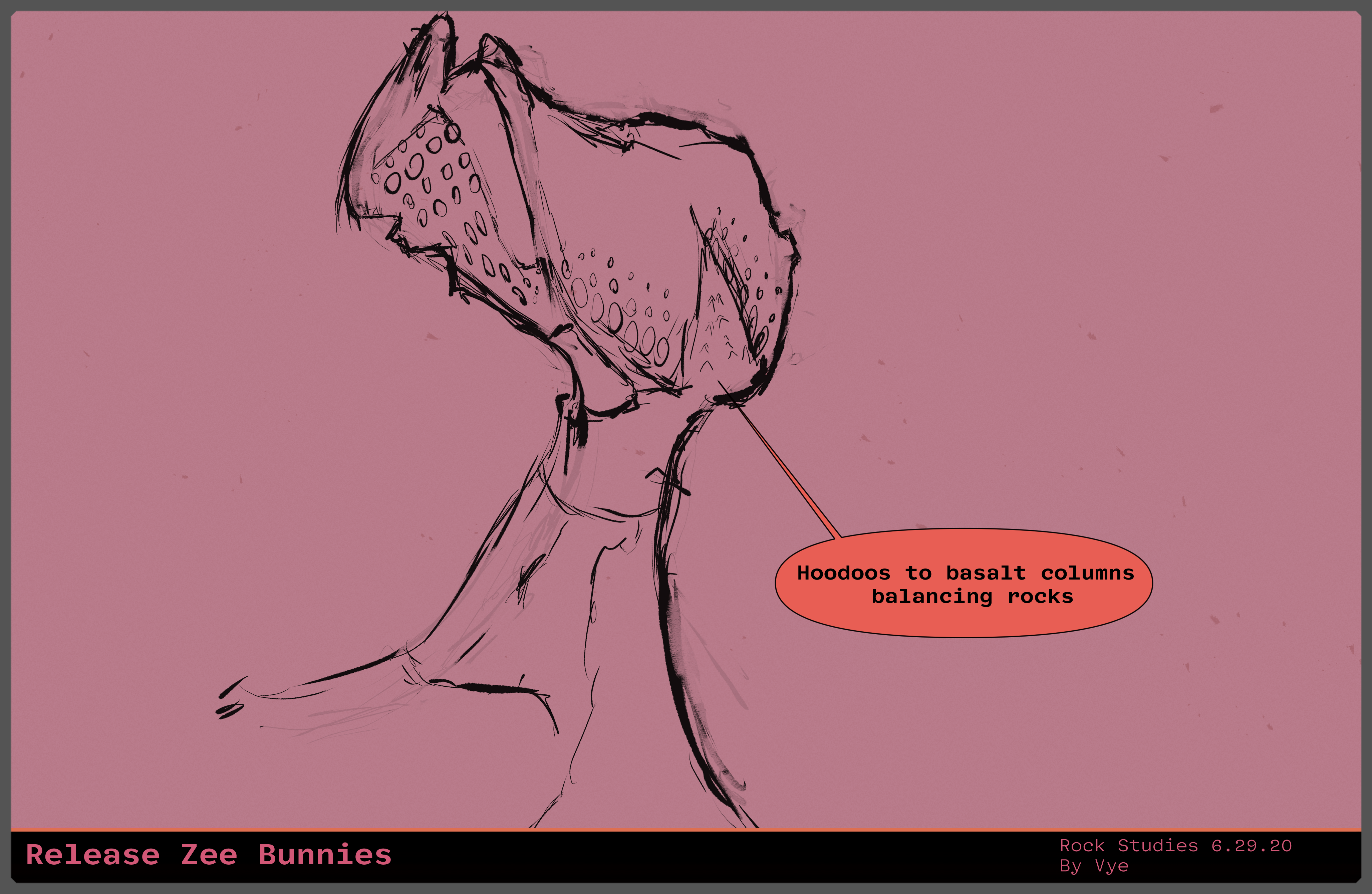 Hoodoos to basalt columns balancing rocks drawing plan ten